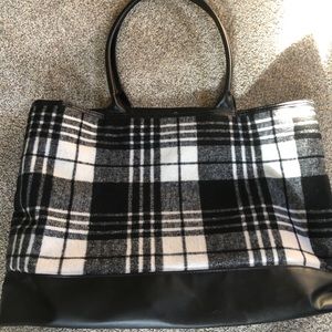 Plaid carry tote